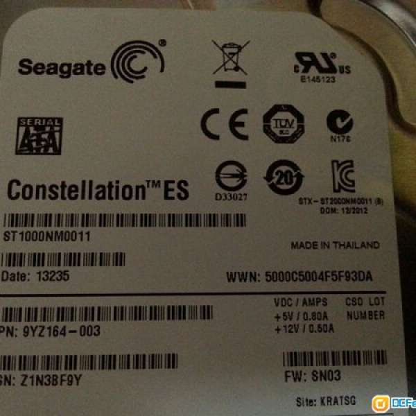 seagate 1T 3.5吋 HDD ST1000NM0011