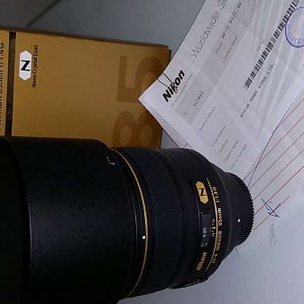 Nikon AF-s 85mm f1.4 G 行貨 95%new