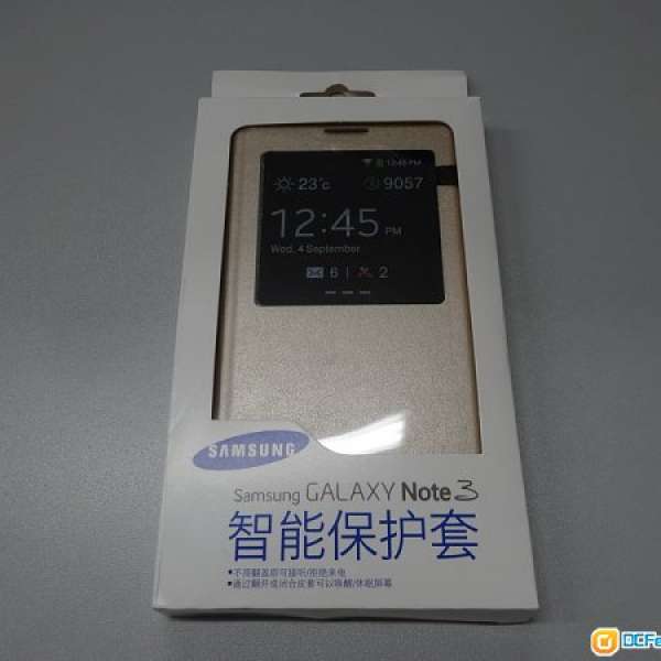 全新金色Samsung Note 3 S-View Cover 智能開窗皮套(非原廠)送保護貼