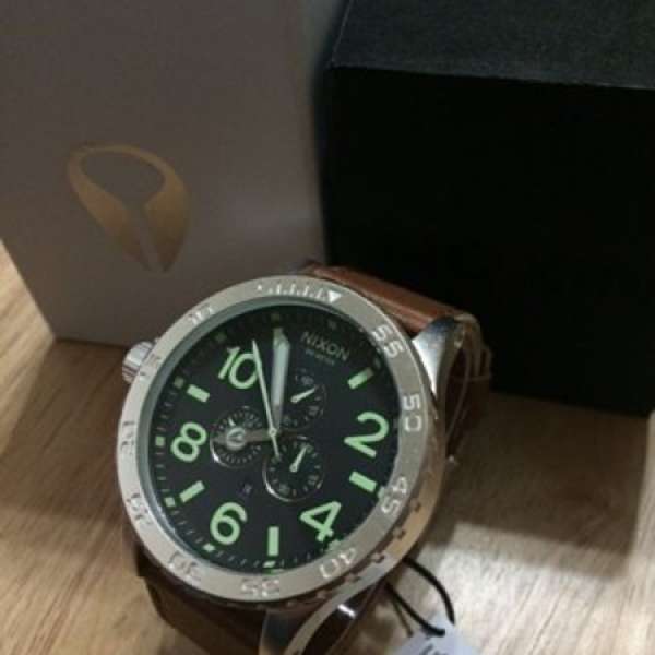 NIXON 51-30 Chrono Leather Black/Saddle