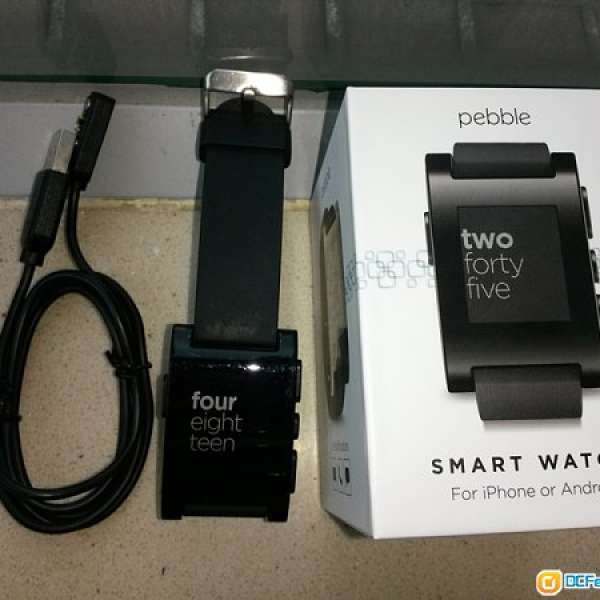 Pebble Smart Watch 智能手表 支援 iOS Android (黑色)原裝香港現貨