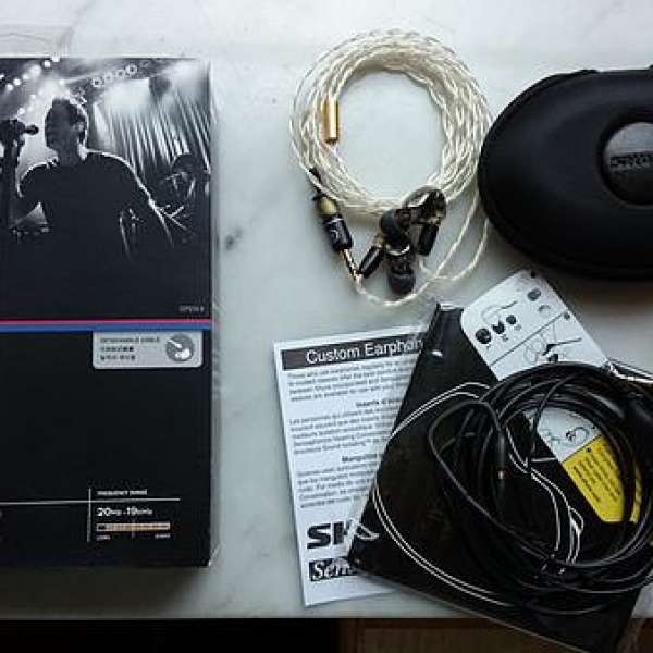 Shure se425 雙單元入耳式耳機連德國viablue頭純銀線fullset