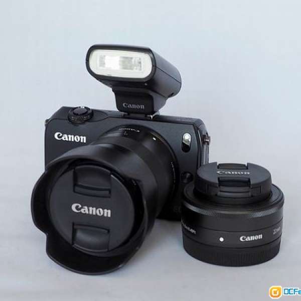 Canon EOS M雙鏡頭套裝機 (EF-M 18-55mm鏡頭, EF-M 22mm)+90EX閃光燈