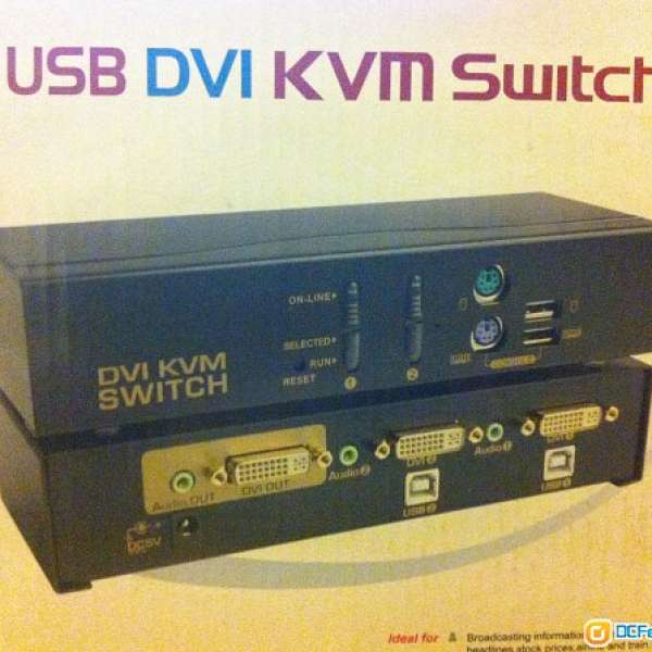 DVI + USB KVM Switch 兩電腦共用一Mon 一 Keyboard
