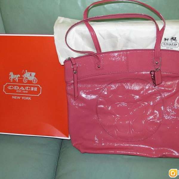 New Coach leather handbag (pink) 中型