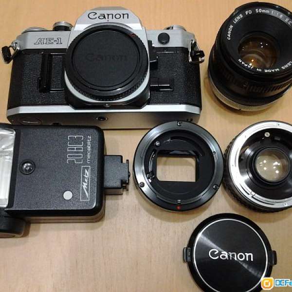 Canon AE1 + Lens 50mm f1.8 sc + Metz 閃燈