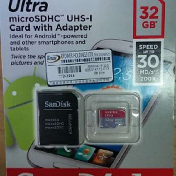 全新 Sandisk Ultra 32GB microSDHC with adapter