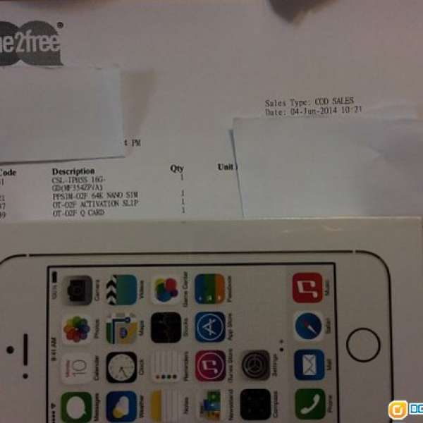全新未開盒iPhone5s 16GB 香港csL行貨白金色