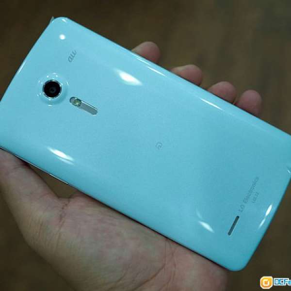 99%新無花日版 LG G2 au isai L22 淺藍色官方4.4.2玻璃貼