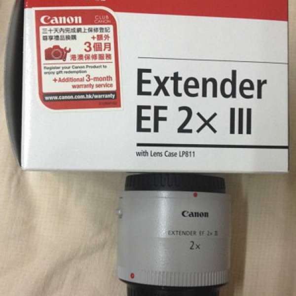 99%new Canon Extender EF 2X III 3代 增距鏡