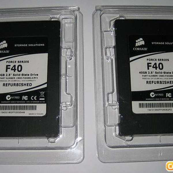 Corsair 40GB SSD x 2隻 (適合行RAID0提高速度 - 可達500MB/s)