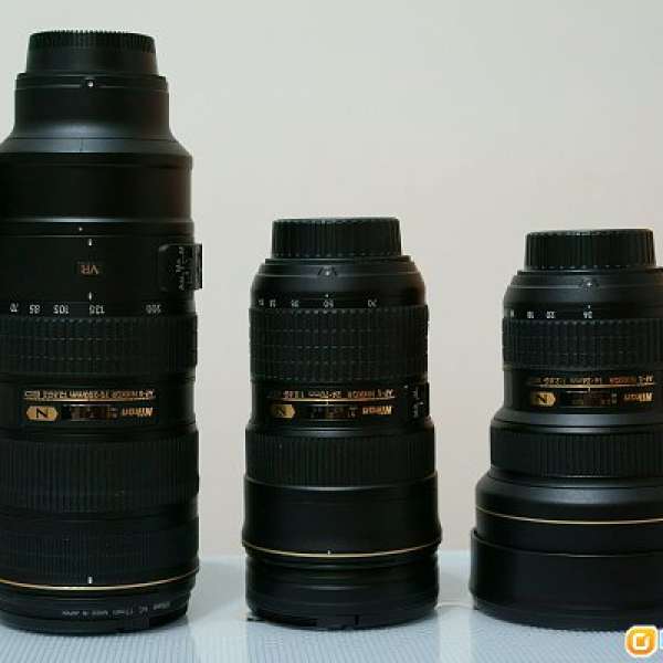 Nikon AF-S 14-24, 24-70, 70-200VRII