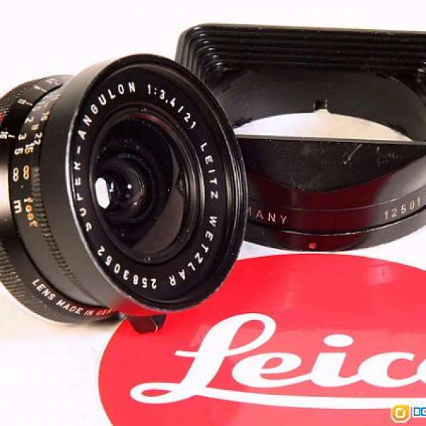Leica M Super Angulon 21mm f3.4 連摭光罩