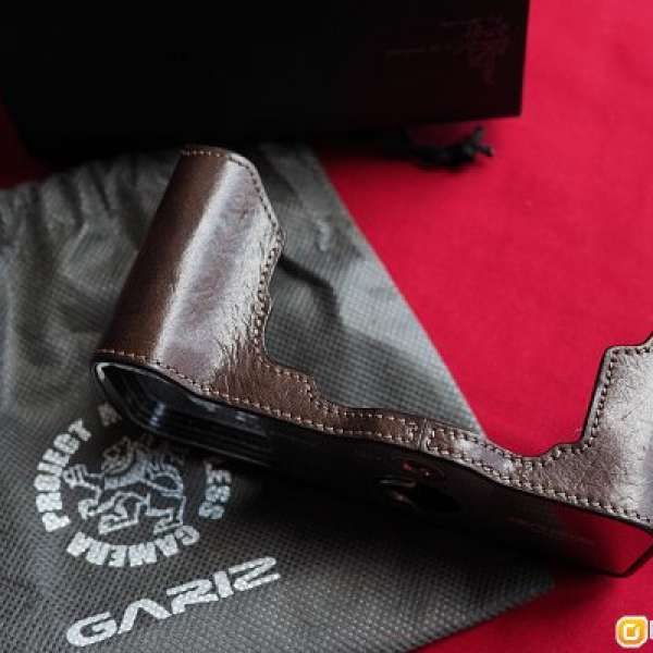 Gariz leather half case for Nikon Df brown with box