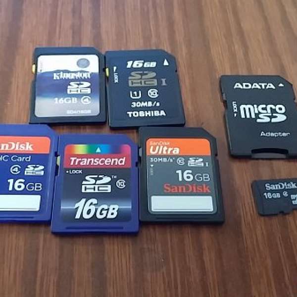 SD card 16GB 多張 (每張$50-)