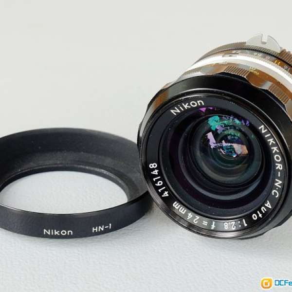 Nikon NC 24mm f2.8 wideangle lens+hood fit Canon/Sony/Fuji/Olympus