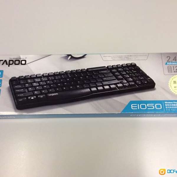 Rapoo E1050 2.4GHz Wireless Keyboard (Black) - 有盒
