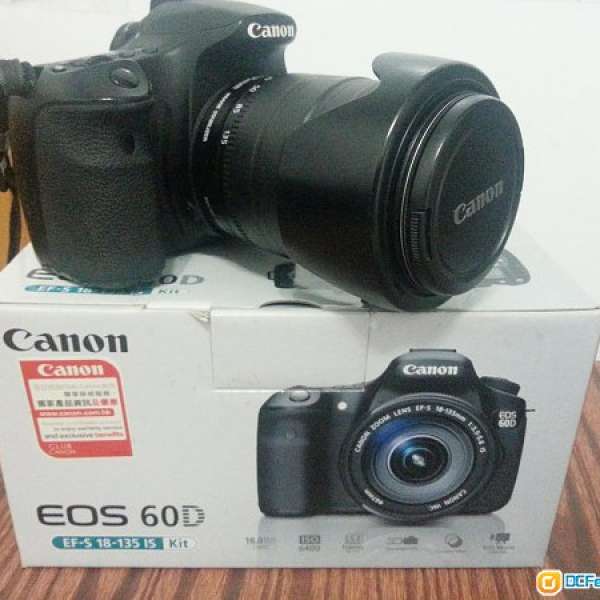 90% 新 Canon Eos 60D kit 18-135mm f3.5-5.6 行貨全套齊