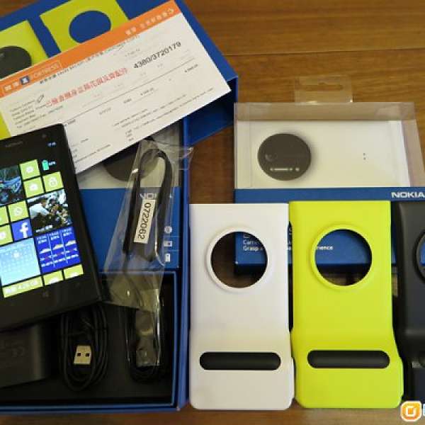 99%新 Nokia Lumia 1020 豐澤黑機連三隻原廠手柄 黃黑白色