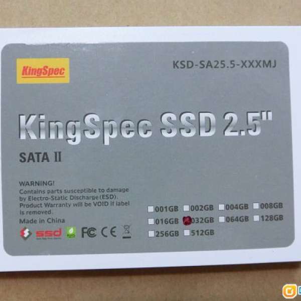 Kingspec 2.5" notebook 32G SATA SSD Harddisk HDD - as new $199