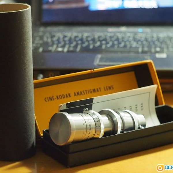 Kodak 63mm f2.7 Cine Len 連原裝盒 說明書及黑色紙筒