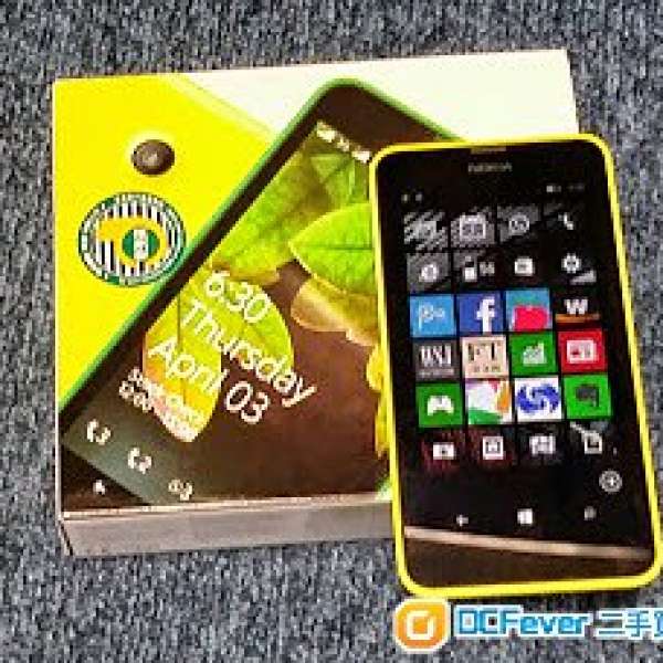 98%新 Nokia Lumia 630 Dual SIM (黃色) 香港行貨