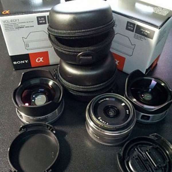 代友全套賣 NEX ECU1, ECF1 & 16mm f/2.8 1628 E-Mount Sony Lens & Adaptors