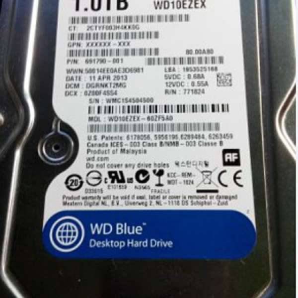 WD BLUE 1TB HDD 7200RPM