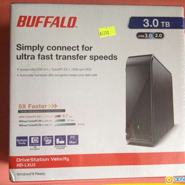 全新 Buffalo 3.5吋 USB 3.0 高速外接硬碟 (3TB)