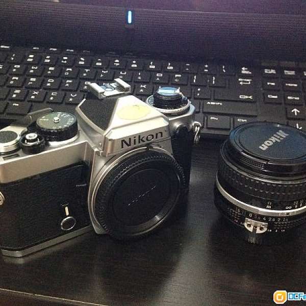 九成新Nikon FE 銀色機身連 50mm f1.4 AI 大光圈鏡頭