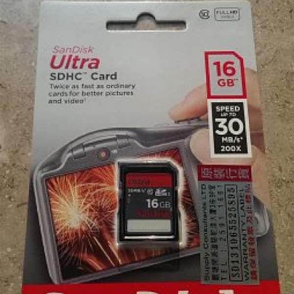 全新Sandisk Ultra 16G SDHC