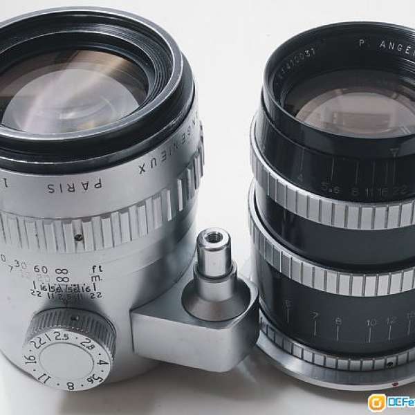 兩支法國-----Angenieux Y12 90mm f2.5粗紋版(改Nikon) 及 銀頭飛輪版(ALPA) A7專用