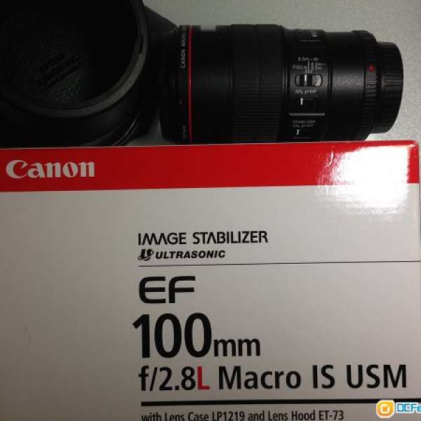 Canon 100mm f/2.8L Macro IS USM 98% new
