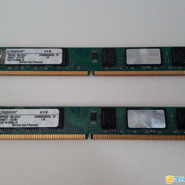 Kingston Ram DDR2 2GB 800MHz 2條