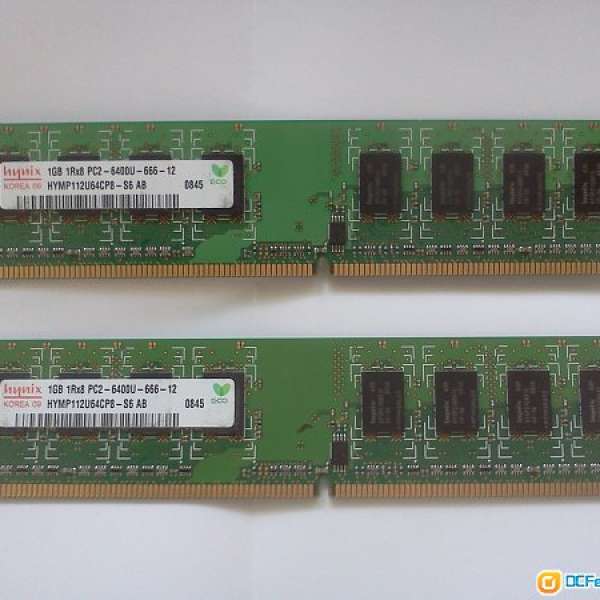 Hynix 桌面電腦RAM 1GB 1Rx8 PC2-6400U-666-12 PC2-DDR2 800MHz