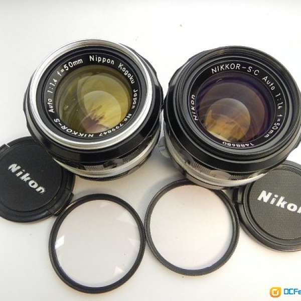 兩支Nippon Kogaku 50/1.4 S.C. 酒紅 Coating S Auto 銀咀 Nikon DF 可用