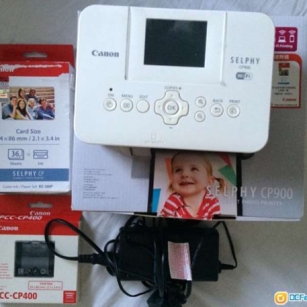Canon SELPHY CP900, Wi-Fi打印相片，明信片等，99％NEW + 墨盒/紙張套裝KC36IP一盒