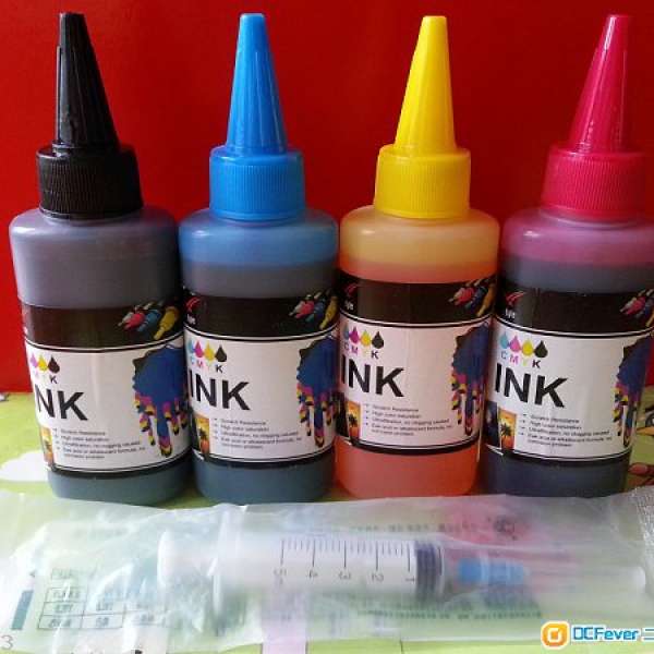 全新未開封INK打印機填充墨水（一套四色送针筒1支)