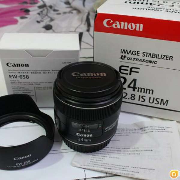 Canon EF 24mm f/2.8 IS USM 連原廠遮光罩