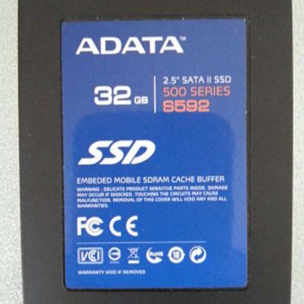 Adata S592 32GB SSD SATA2 2.5" HDD 2.5吋 SATA II 固態硬碟