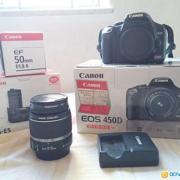 Canon 450D + EF-S 18-55 IS KIT + BG-E5原廠直倒 (+$300連 50 1.8 II)