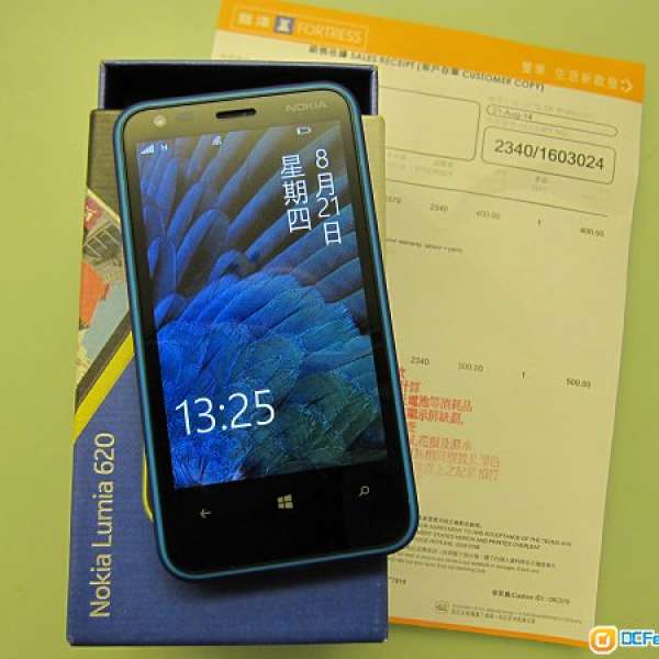 Nokia Lumia 620 原裝行貨99%新藍色有保養 有發票W8.1