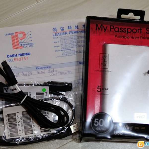WD My Passport Studio  for( MacBook Pro & iMac )FireWire® 800插孔+USB2.0