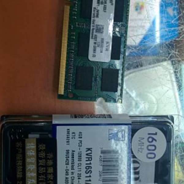 賣Kingston 4GB DDR3-1600 NOTEBOOK RAM 95%新