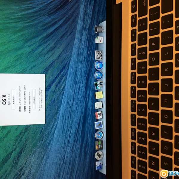 MacBook Pro Retina 15-inch, A1398, OSX 10.9 with Windows 7 installed