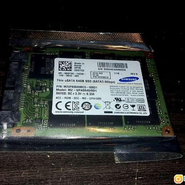 售全新 SAMSUNG 1.8" 64GB MicroSATA SSD