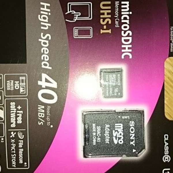 全新Sony mirco SD 16GB 記憶卡連 Adapter
