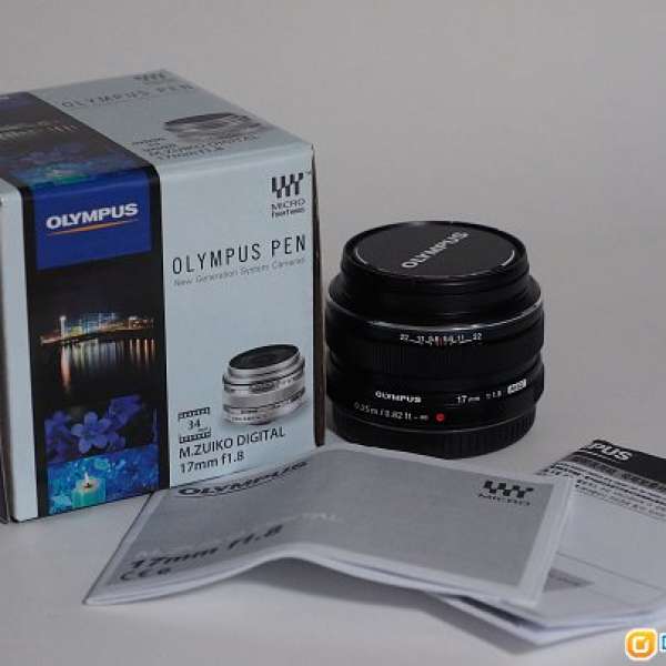 Olympus M.Zuiko 17mm f 1.8 MFT Lens, BLACK, Immaculate