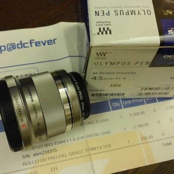 Olympus 45mm f1.8 lens (適合OMD,EP系列)