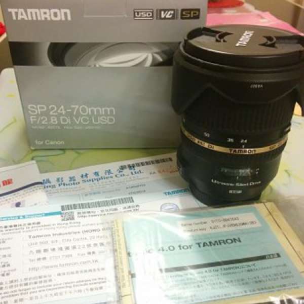9成新行貨tamron 24-70 f2.8 VC for canon a007